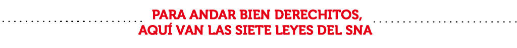 Para andar bien derechitos, aqui van las sierte leyes del SNA